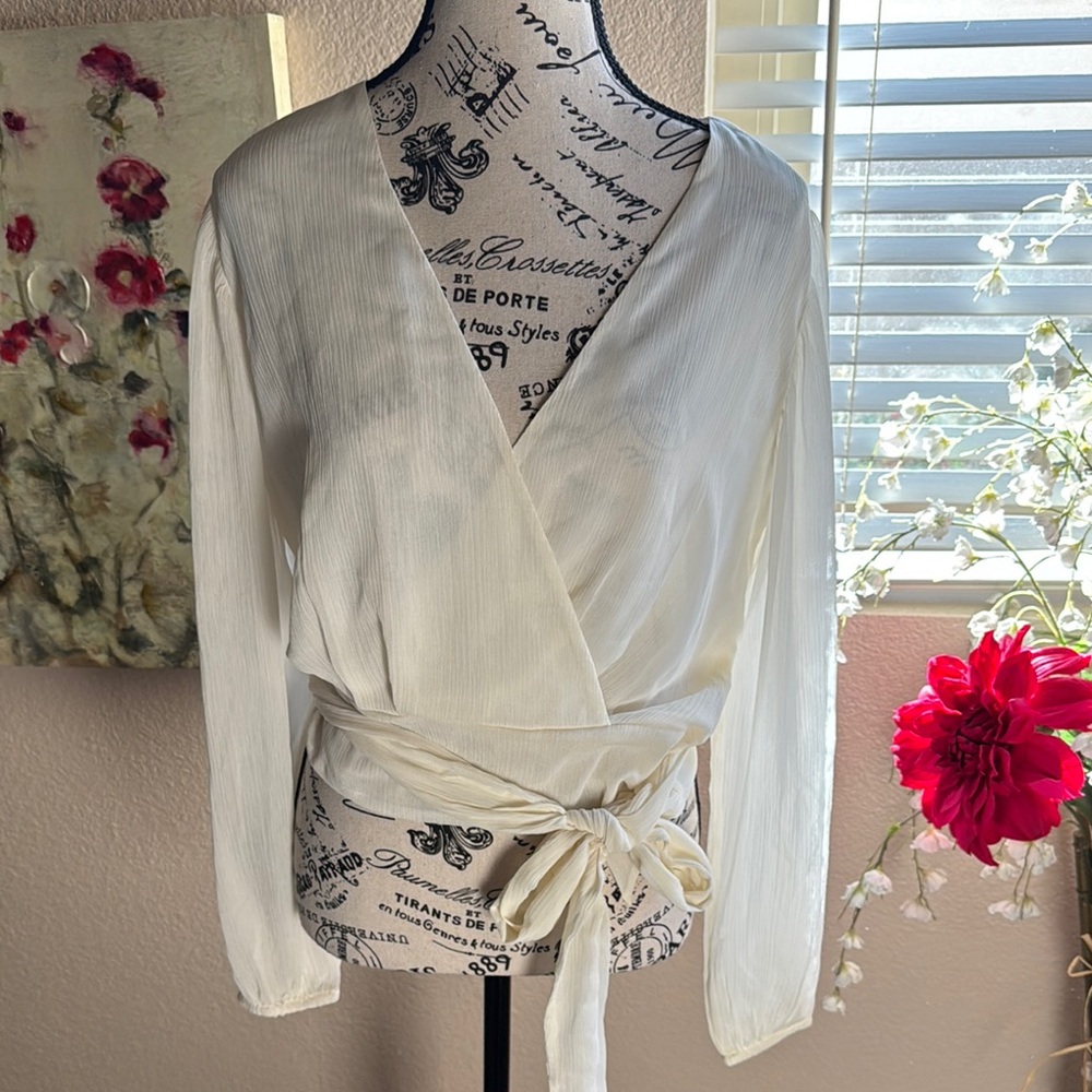 BRAND NEW Express White Wrap Blouse